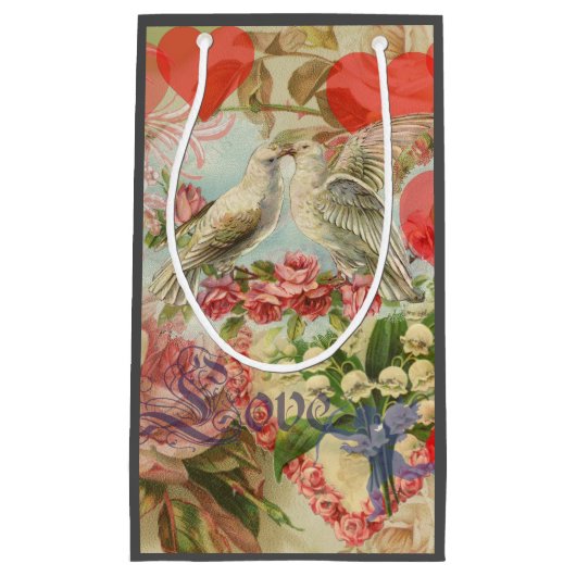 Tortelduifjes Antiek Hart Klein Cadeauzakje (Voorkant)