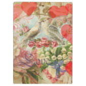 Tortelduifjes  Antiek Hart Klembord (Achterkant)