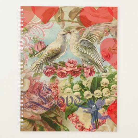 Tortelduifjes  Antiek Hart Planner (Voorkant)