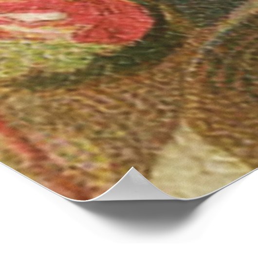 Tortelduifjes  Antiek Hart Poster (Hoek)