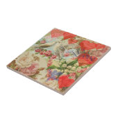 Tortelduifjes  Antiek Hart Tegeltje (Zijkant)