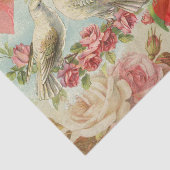 Tortelduifjes  Antiek Hart Tissuepapier (Detail)