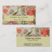 Tortelduifjes Antiek Hart Visitekaartje (Voorkant / Achterkant)