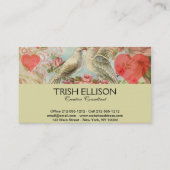 Tortelduifjes Antiek Hart Visitekaartje (Achterkant)