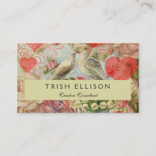 Tortelduifjes  Antiek Hart Visitekaartje