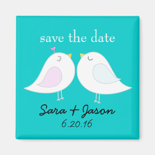 Tortelduifjes Aqua Save the Date Magnet