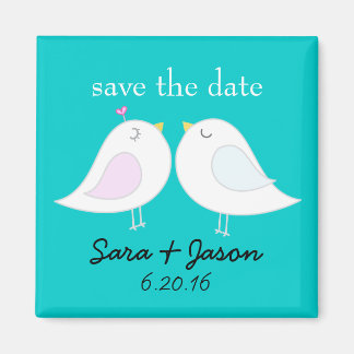 Tortelduifjes Aqua Save the Date Magnet