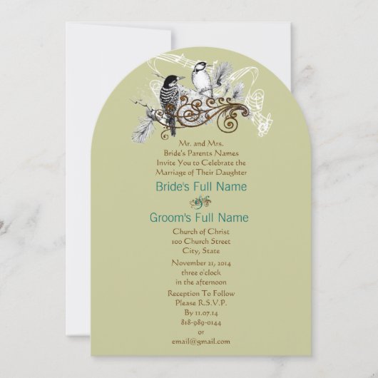  Tortelduifjes Arch Sape Wedding Kaart (Voorkant)