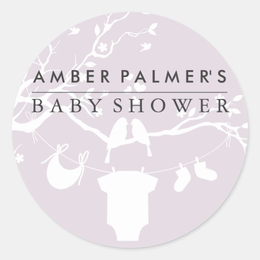 Tortelduifjes Baby shower Sticker (Voorkant)