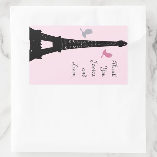 Tortelduifjes Bedankt Sticker (roze) (Tas)