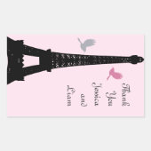 Tortelduifjes Bedankt Sticker (roze) (Voorkant)