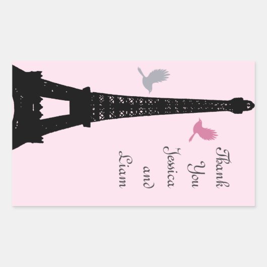 Tortelduifjes Bedankt Sticker (roze) (Voorkant)