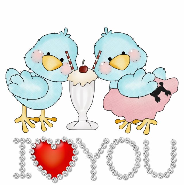 Tortelduifjes beeldhouwkunst staand fotobeeldje  (Voorkant)