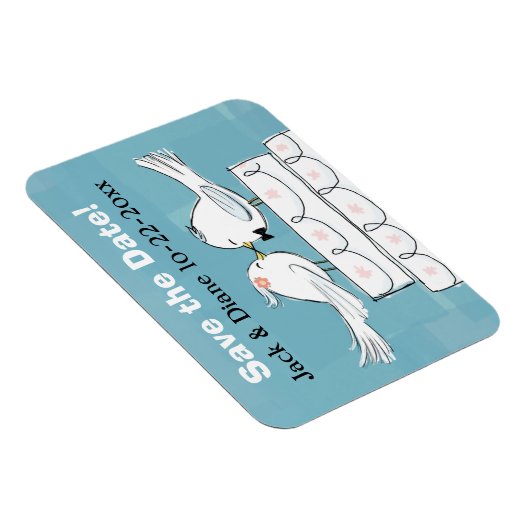 Tortelduifjes Bewaar de datum Flexible Magnet Magneet (Rechterzijde)
