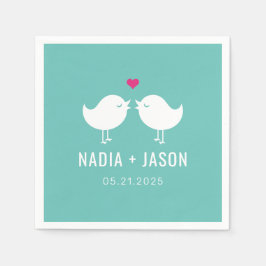 Tortelduifjes BEWERKBARE KLEUR Wedding Engagement  Servet