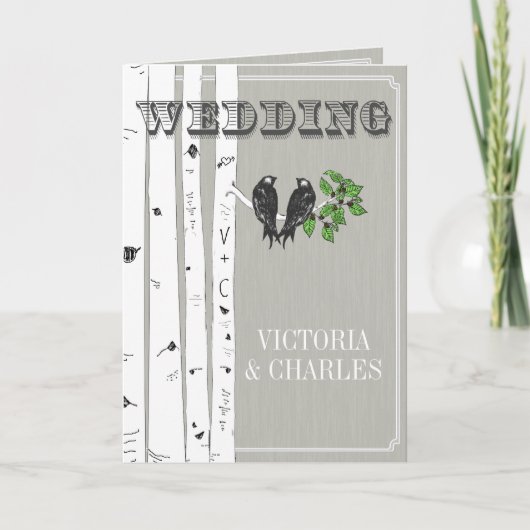  Tortelduifjes Bird Cage Wedding Invitation (Voorkant)