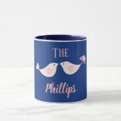 Tortelduifjes blauw en roze mok (Midden)