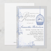 Tortelduifjes Blauwe Bridal Shower-uitnodigingen Kaart (Voorkant / Achterkant)