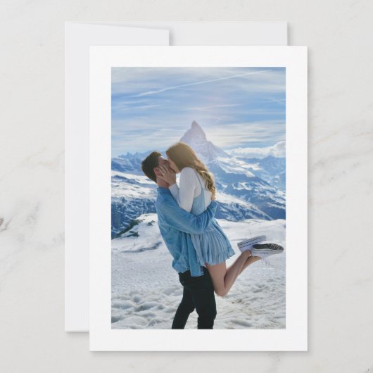  Tortelduifjes Blauwe Chinoiserie Fotobruiloft Save The Date (Achterkant)