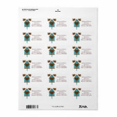 Tortelduifjes Blauwgroen Bird House Labels (Full Sheet)