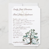 Tortelduifjes Blauwgroen en bruin-boombruiloft Kaart (Voorkant)