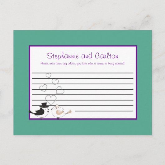 Tortelduifjes Blauwgroen/Paarse bruiloft advies Ka (Voorkant)