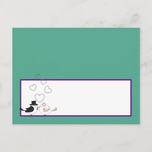 Tortelduifjes Blauwgroen/Paarse de plaatskaart van Briefkaart