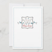 Tortelduifjes - Blauwgroen - Weddenschap Kaart (Achterkant)