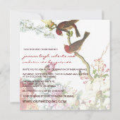 Tortelduifjes Bloeiende Bloemen Chinees Bruiloft © Kaart (Achterkant)