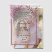 Tortelduifjes Bloemboog Roze bruiloft Vellum Uitnodigingen (Offset (Koppel))