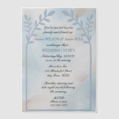 Tortelduifjes Bloemboog Roze bruiloft Vellum Uitnodigingen (Voorkant)