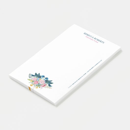 Tortelduifjes bloemen bouquet post-it® notes (Schuin)