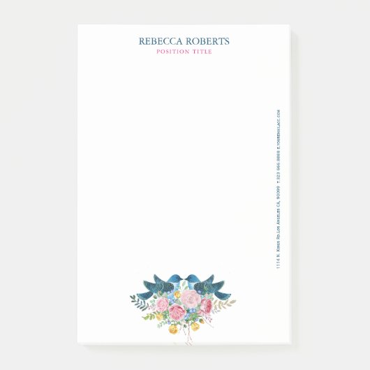 Tortelduifjes bloemen bouquet post-it® notes (Voorkant)