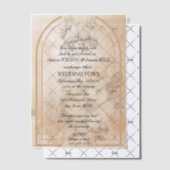 Tortelduifjes Bloemenboog bruiloft Vellum Uitnodigingen (Offset (Uitnodiging))