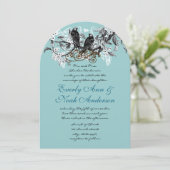  Tortelduifjes Blue Branch Wedding Kaart (Staand voorkant)