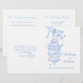 Tortelduifjes blue Wedding Program (Voorkant / Achterkant)