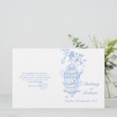 Tortelduifjes blue Wedding Program (Staand voorkant)