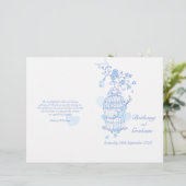 Tortelduifjes blue Wedding Program (Staand voorkant)