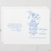 Tortelduifjes blue Wedding Program (Voorkant / Achterkant)