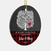 Tortelduifjes boom- en bleekcontrolestel keramisch ornament (Rechts)