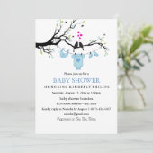 Tortelduifjes | Boy Baby shower Invitation Kaart (Staand voorkant)