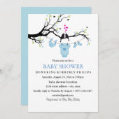 Tortelduifjes | Boy Baby shower Invitation Kaart (Voorkant / Achterkant)