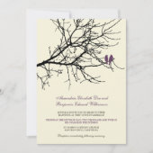 Tortelduifjes Branch Wedding Invitation (plum) Kaart (Voorkant)