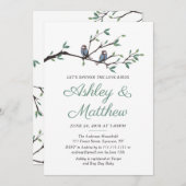 Tortelduifjes Bridal Shower Invitation Kaart (Voorkant / Achterkant)