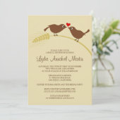 Tortelduifjes Bridal Shower Invitation Kaart (Staand voorkant)