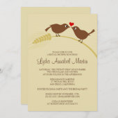 Tortelduifjes Bridal Shower Invitation Kaart (Voorkant / Achterkant)