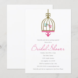 Tortelduifjes Bridal Shower-uitnodiging Kaart