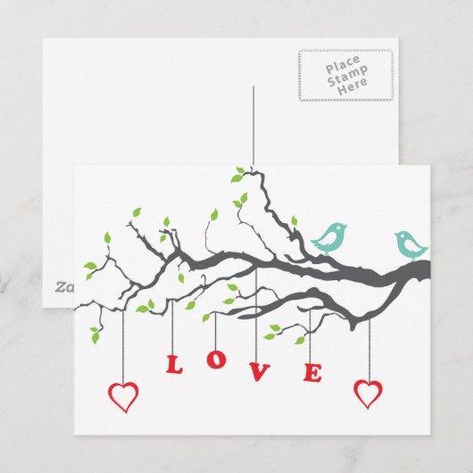 Tortelduifjes Briefkaart (Voorkant / Achterkant)