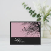 Tortelduifjes, briefkaart voor tabelinstelling (Staand voorkant)