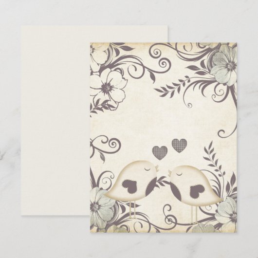 Tortelduifjes bruiloft (blanco) (Voorkant / Achterkant)